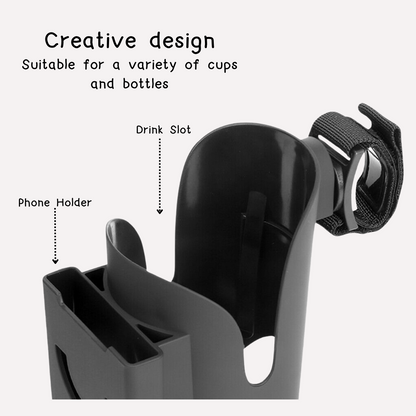 2-in-1 Baby Buddie - Beverage and Device Dock for Pram or Stroller