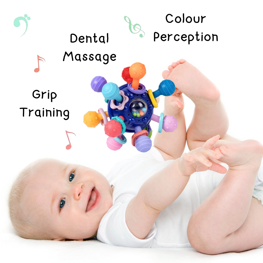 Montessori Rattle Teether Ball - Sensory Grip Toy